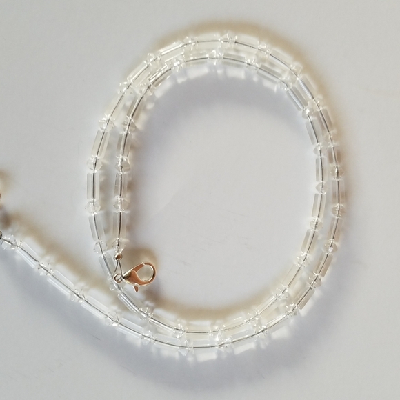 Hand Crafted Mask Chain Holder/Lanyard Clear Crystal 26" - Picture 1 of 5
